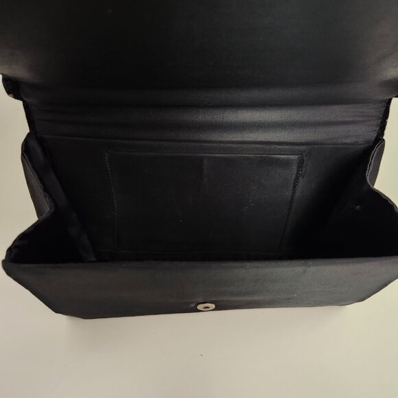 Vintage Evening Bag Jewel Beaded Black Ember Stones Embroidered 60's Clutch - Picture 7 of 8